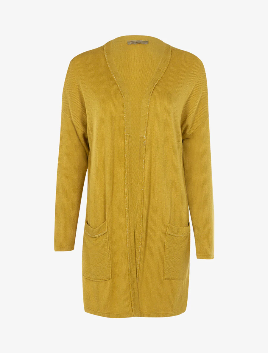 Zacht vest met glanzende details - Geel
